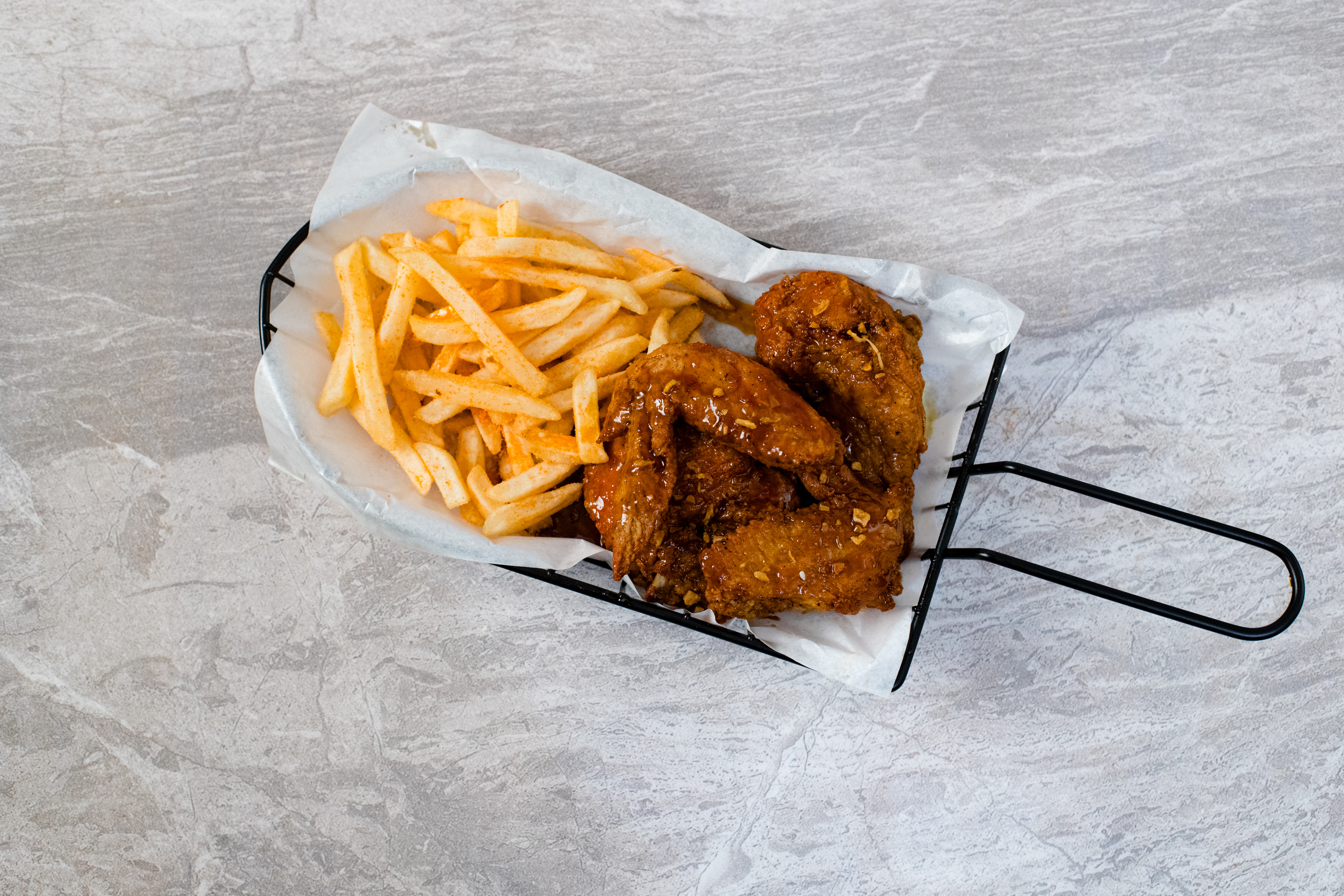 Soy Garlic Wings W/ Fries